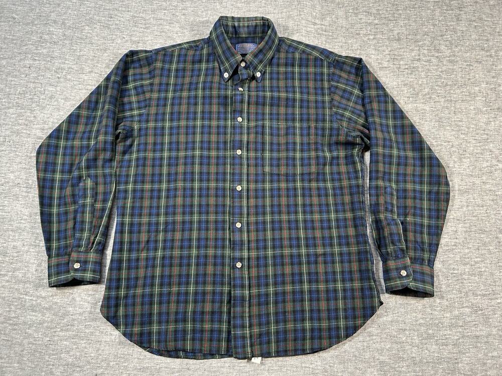 Pendleton Wool Flannel Shirt Mens Large Authentic Smith Tartan Plaid USA Made